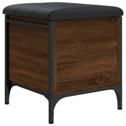 Banc de rangement chêne marron 42x42x45 cm bois d'ingénierie 