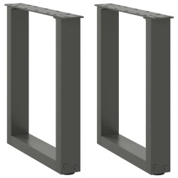 Pieds de table basse en U 2 pièces Anthracite 38 x (42-43) cm Acier 
