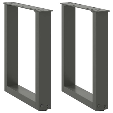 Pieds de table basse en U 2 pièces Anthracite 38 x (42-43) cm Acier 