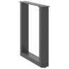 Pieds de table basse en U 2 pièces Anthracite 38 x (42-43) cm Acier 