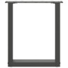 Pieds de table basse en U 2 pièces Anthracite 38 x (42-43) cm Acier 