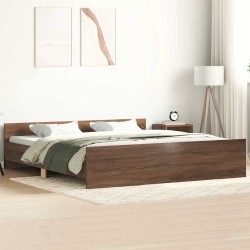 Cadre de lit sans matelas chêne marron 200x200 cm 