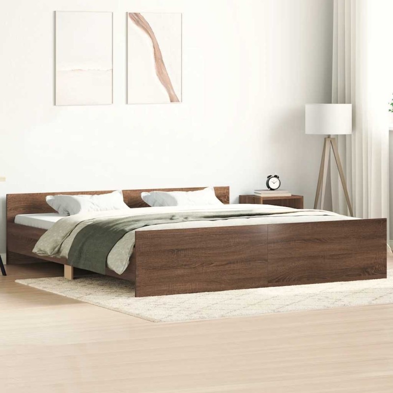 Cadre de lit sans matelas chêne marron 200x200 cm 