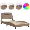 Cadre de lit avec LED sans matelas cappuccino 100x200 cm 