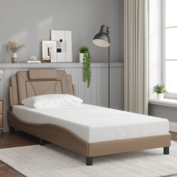 Cadre de lit avec LED sans matelas cappuccino 100x200 cm 
