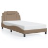 Cadre de lit avec LED sans matelas cappuccino 100x200 cm 