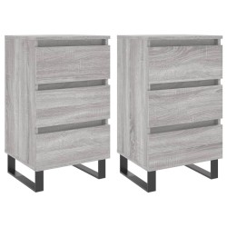 Tables de chevet 2 pcs sonoma gris 40x35x69 cm bois ingénierie 