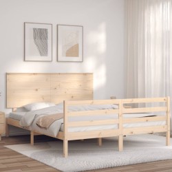 Cadre de lit sans matelas 160x200 cm bois massif 