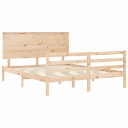 Cadre de lit sans matelas 160x200 cm bois massif 