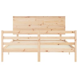 Cadre de lit sans matelas 160x200 cm bois massif 