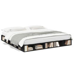Cadre de lit sans matelas noir 200x200 cm 
