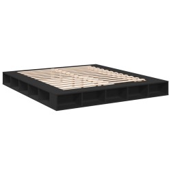 Cadre de lit sans matelas noir 200x200 cm 