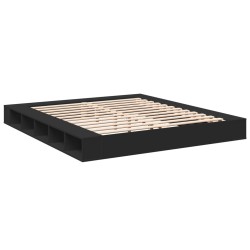 Cadre de lit sans matelas noir 200x200 cm 