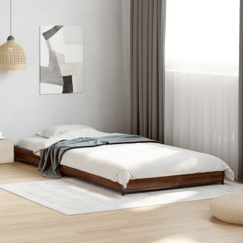 Cadre de lit sans matelas chêne marron 100x200 cm 