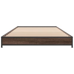 Cadre de lit sans matelas chêne marron 100x200 cm 