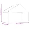 Belvédère avec toit blanc 5,88x2,23x3,75 m polyéthylène 