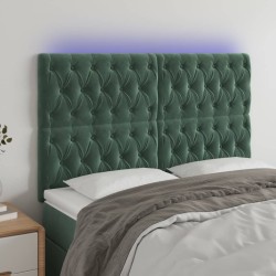 Tête de lit à LED Vert foncé 160x7x118/128 cm Velours 