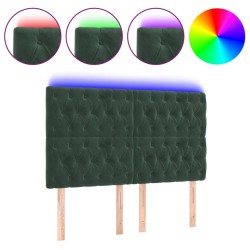 Tête de lit à LED Vert foncé 160x7x118/128 cm Velours 
