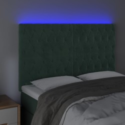 Tête de lit à LED Vert foncé 160x7x118/128 cm Velours 