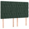 Tête de lit à LED Vert foncé 160x7x118/128 cm Velours 