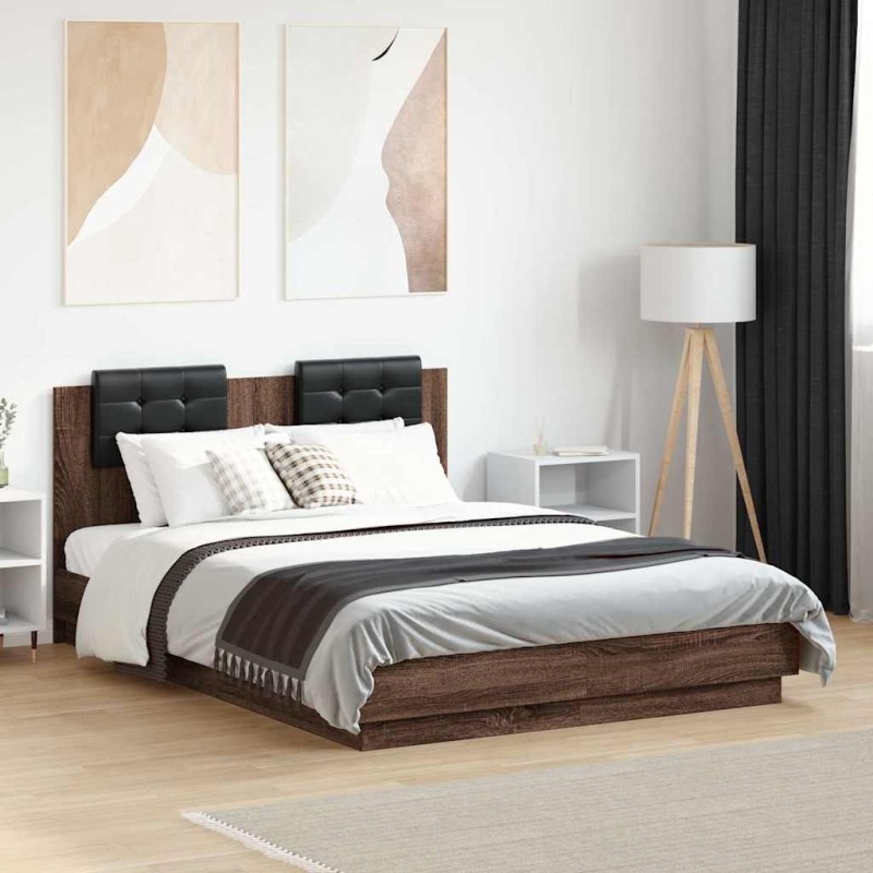 Cadre de lit sans matelas chêne marron 120x190 cm 