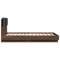 Cadre de lit sans matelas chêne marron 120x190 cm 