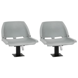 Ensemble de sièges de bateau pliables 4 pcs sans coussin gris 