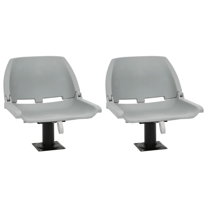 Ensemble de sièges de bateau pliables 4 pcs sans coussin gris 