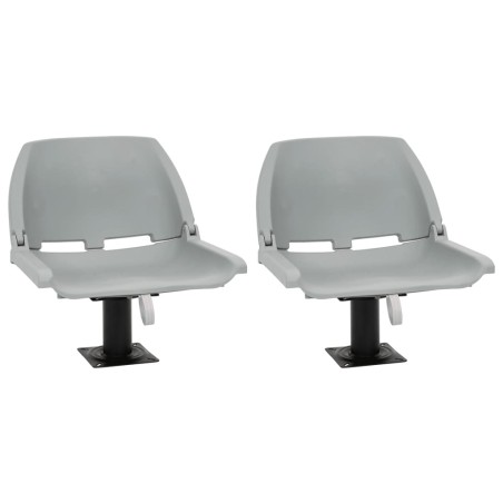 Ensemble de sièges de bateau pliables 4 pcs sans coussin gris 