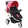 Poussette bébé à 3 roues Rose et noir 
