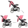 Poussette bébé à 3 roues Rose et noir 
