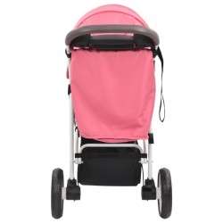 Poussette bébé à 3 roues Rose et noir 