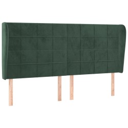 Tête de lit avec oreilles Vert foncé 183x23x118/128 cm Velours 
