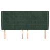 Tête de lit avec oreilles Vert foncé 183x23x118/128 cm Velours 