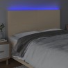 Tête de lit à LED Crème 180x5x118/128 cm Tissu 