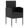 Ensemble à manger de jardin 3 pcs Résine tressée Noir 