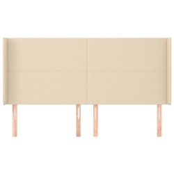 Tête de lit avec oreilles Crème 183x16x118/128 cm Tissu 