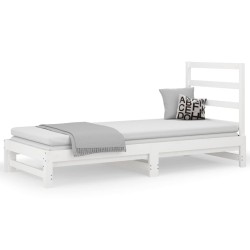 Lit coulissant sans matelas blanc 2x(90x190) cm 