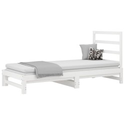 Lit coulissant sans matelas blanc 2x(90x190) cm 