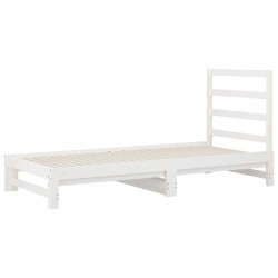 Lit coulissant sans matelas blanc 2x(90x190) cm 