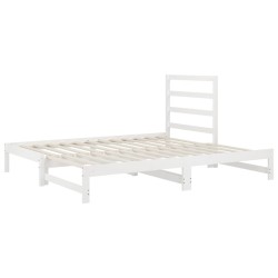 Lit coulissant sans matelas blanc 2x(90x190) cm 