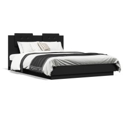 Cadre de lit sans matelas noir 150x200 cm 