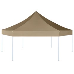 Chapiteau hexagonal pliable 3,6x3,1 m taupe 220g/m² 