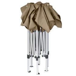 Chapiteau hexagonal pliable 3,6x3,1 m taupe 220g/m² 
