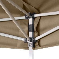 Chapiteau hexagonal pliable 3,6x3,1 m taupe 220g/m² 