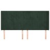 Tête de lit avec oreilles Vert foncé 183x16x118/128 cm Velours 