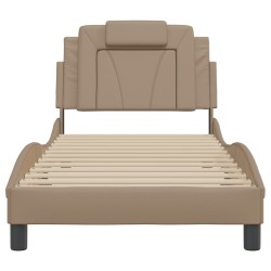 Cadre de lit sans matelas cappuccino 90x200 cm similicuir 