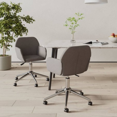 Chaises pivotantes à manger lot de 2 Gris foncé Tissu 