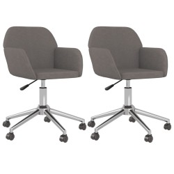 Chaises pivotantes à manger lot de 2 Gris foncé Tissu 