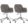 Chaises pivotantes à manger lot de 2 Gris foncé Tissu 
